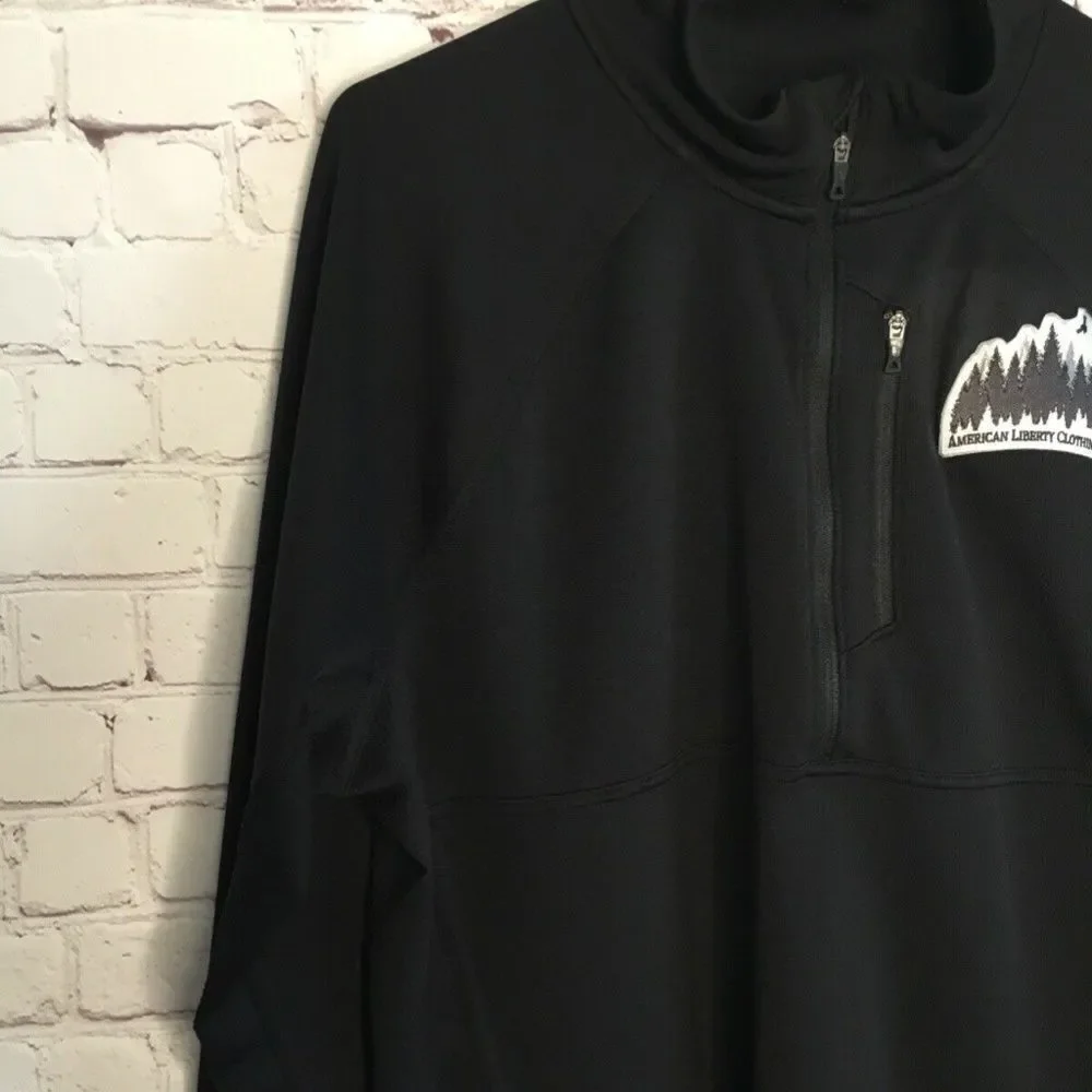 The North Face Men's Black Long Sleeve Half Zip Pocket Thumb Holes Sweatshirt XL
